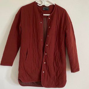 FRANK & OAK - The Long Quilted Overpiece in Mahogany - XXS